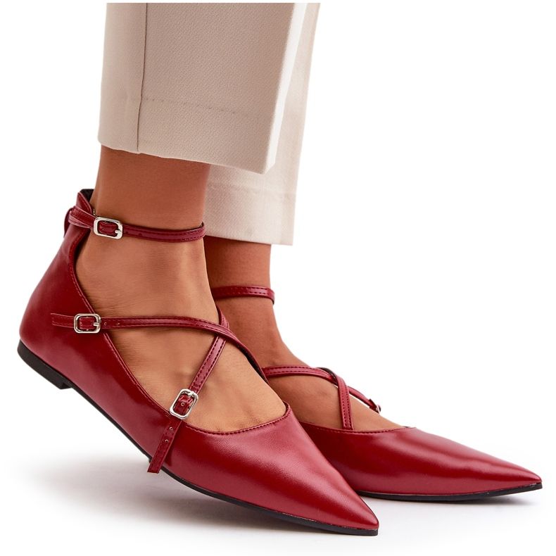 STEPHAN Bailarinas femeninas con burdeos rojo 3