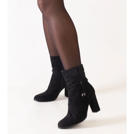 Botines negros con cordón decorativo de ante ecológico Asfoa 1