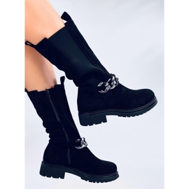 Botas Chelsea Wiley de caña larga en negro 5
