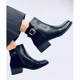 Botas Chelsea de mujer Gammes en ante flor negro 6
