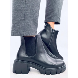 Botas Chelsea Ledeck Black Pu con tacón ancho negro 3