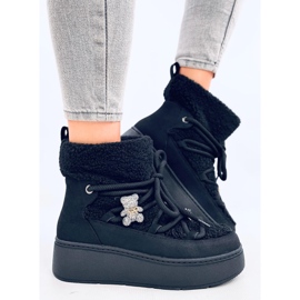 Remati Botas de nieve negras con borreguillo negro 4