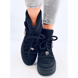 Remati Botas de nieve negras con borreguillo negro 3