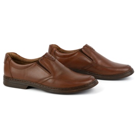 KOMODO Zapatos de hombre fabricados en piel natural slip-on 854K marrón 2