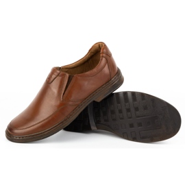 KOMODO Zapatos de hombre fabricados en piel natural slip-on 854K marrón 3