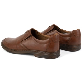 KOMODO Zapatos de hombre fabricados en piel natural slip-on 854K marrón 4