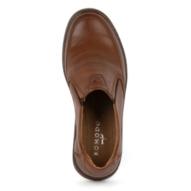 KOMODO Zapatos de hombre fabricados en piel natural slip-on 854K marrón 5