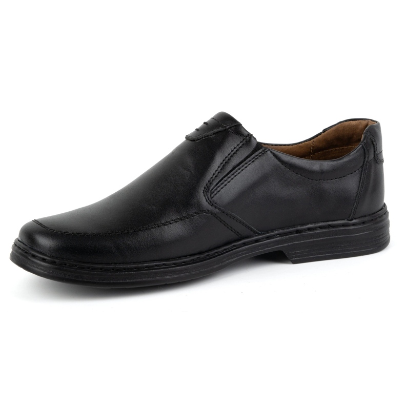 KOMODO Zapatos de hombre fabricados en piel natural slip-on 854K, negro 1