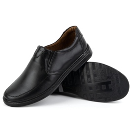 KOMODO Zapatos de hombre fabricados en piel natural slip-on 854K, negro 3