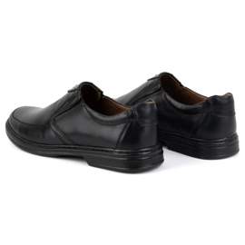 KOMODO Zapatos de hombre fabricados en piel natural slip-on 854K, negro 4