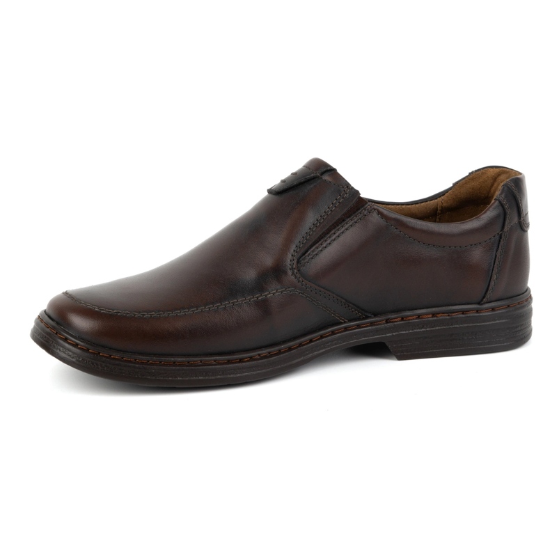 KOMODO Zapatos de hombre fabricados en piel natural slip-on 854K, marrón oscuro 1