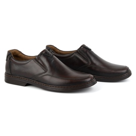 KOMODO Zapatos de hombre fabricados en piel natural slip-on 854K, marrón oscuro 2