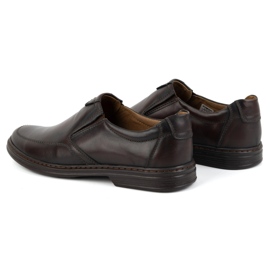 KOMODO Zapatos de hombre fabricados en piel natural slip-on 854K, marrón oscuro 4