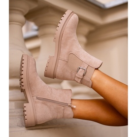 Botas Chelsea aislantes con cremallera y hebilla, Beige Kikiella 4