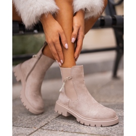 Botas Chelsea aislantes con cremallera y correa decorativa, beige Labenne 2