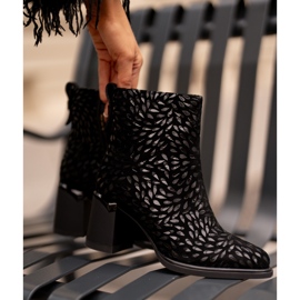 S.Barski Botines De Ante Con Grabado Decorativo D&amp;A CR42-192 Negro 8