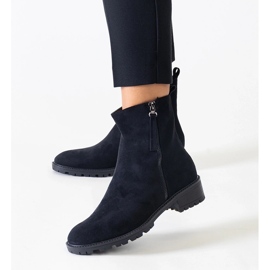 Botines negros altos con plataforma de ante ecológico de Zahra 1