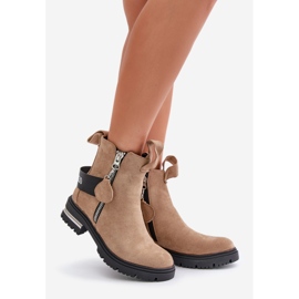 Botas cálidas de mujer marrones con cremallera Calvaro marrón 1