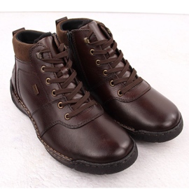 Botines de piel impermeables, zapatos aislantes para hombre, marrón Rieker B0308-25 5