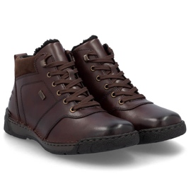 Botines de piel impermeables, zapatos aislantes para hombre, marrón Rieker B0308-25 11