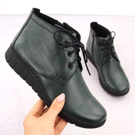 Botines aislantes de piel para mujer verde Helios 501 1