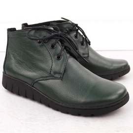 Botines aislantes de piel para mujer verde Helios 501 2