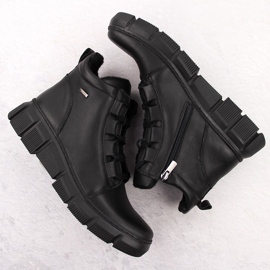 Botas de mujer cómodas y aislantes de piel, negro Helios 523 2