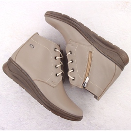 Botas cuña mujer cómodas invierno piel beige Helios 584 3