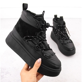 Botas de nieve para mujer con plataforma, negras Potocki 72302 negro 1