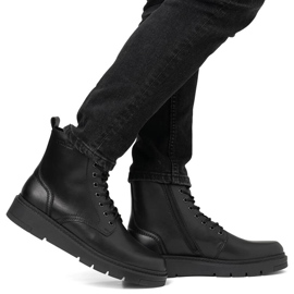 Botas de piel con aislamiento para hombre, negras, Rieker 30101-00 negro 12