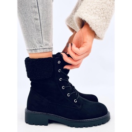 Barkoi Botines negros con cordones y borreguillo 5