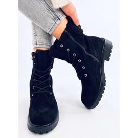 Barkoi Botines negros con cordones y borreguillo 4