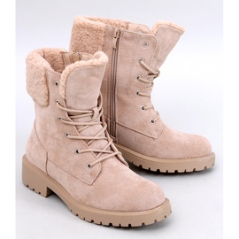 Barkoi Botines beige con cordones y borreguillo 1