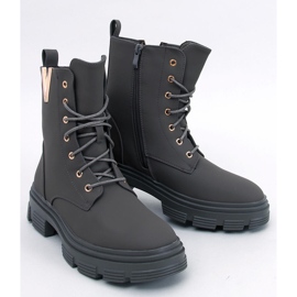 Clend Botines militares con cordones caqui verde 1