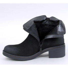 Levere Botines tacón bajo de nobuk negro 2