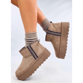 Botas de nieve con plataforma corta Weyan Khaki marrón 4