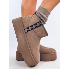 Botas de nieve con plataforma corta Weyan Khaki marrón 2