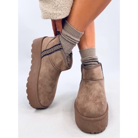 Botas de nieve con plataforma corta Weyan Khaki marrón 3