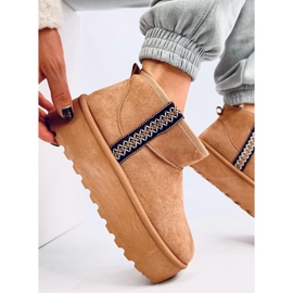 Botas de nieve cortas con plataforma Weyan Camel. marrón 5