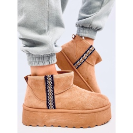 Botas de nieve cortas con plataforma Weyan Camel. marrón 3