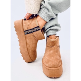 Botas de nieve cortas con plataforma Weyan Camel. marrón 4