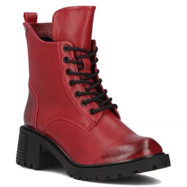Filippo DBT6501/24 Rd Botines de piel con tacón alto rojo 1