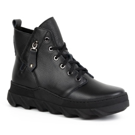 Olivier Botas de invierno mujer de piel con aislamiento 1222 negro 1