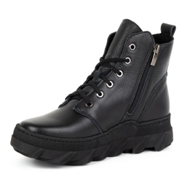 Olivier Botas de invierno mujer de piel con aislamiento 1222 negro 2