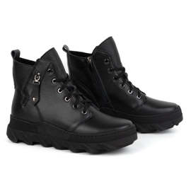 Olivier Botas de invierno mujer de piel con aislamiento 1222 negro 3