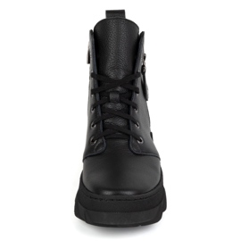 Olivier Botas de invierno mujer de piel con aislamiento 1222 negro 5