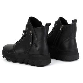 Olivier Botas de invierno mujer de piel con aislamiento 1222 negro 6