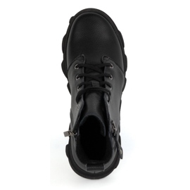 Olivier Botas de invierno mujer de piel con aislamiento 1222 negro 7