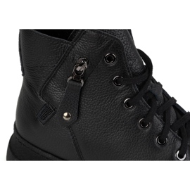 Olivier Botas de invierno mujer de piel con aislamiento 1222 negro 8