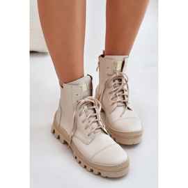 Zazoo 2831 Botas de Mujer Fabricadas en Piel Natural, Beige Claro 6